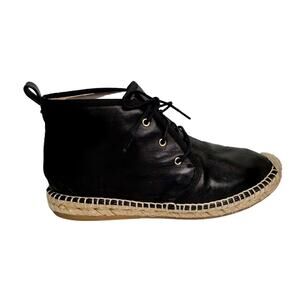 Club Monaco Black Glove Leather Espadrille Ankle Chukka Boots0